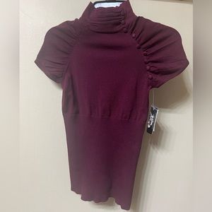Turtleneck Sweater Top NWT Small Wine